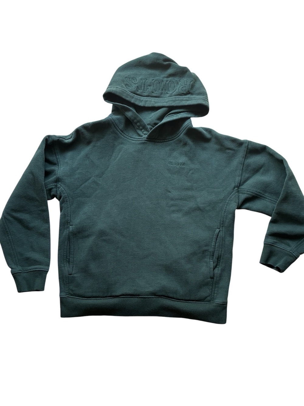 Roots Kids Green Embroidered Hoodie Sweatshirt Size XXL (13-14 Yrs)